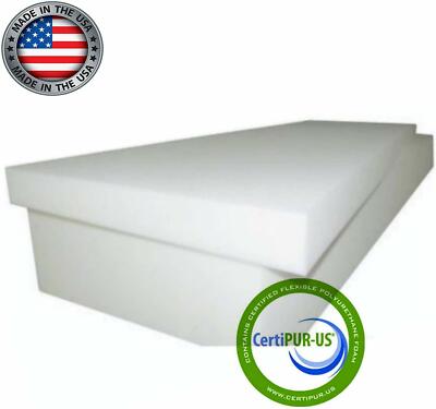 High Density Foam Seat Cushion  3''T x 22''W x 80''L  46ILD  ''FIRM'' Upholstery Foam