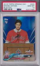 2018 Topps Opening Day Shohei Ohtani Blue Foil PSA 10 Rookie Card