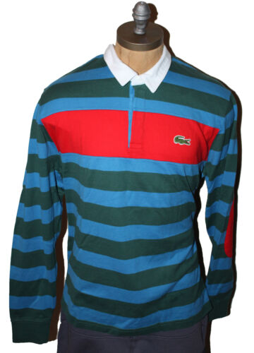 AUTH $145 Lacoste Men's Stripe Long Sleeve Modern Fit Polo Shirt M - Picture 1 of 4