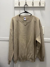 Vintage Russell Athletic Sweatshirt Mens 2XL Beige Crewneck Made in USA 90s