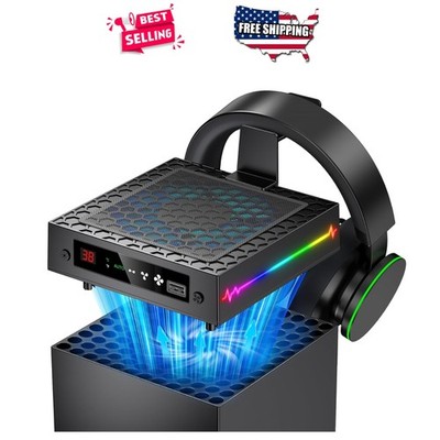 Xbox Series X Cooling Fan with LED Temperature Display RGB Light USB Hub Head...