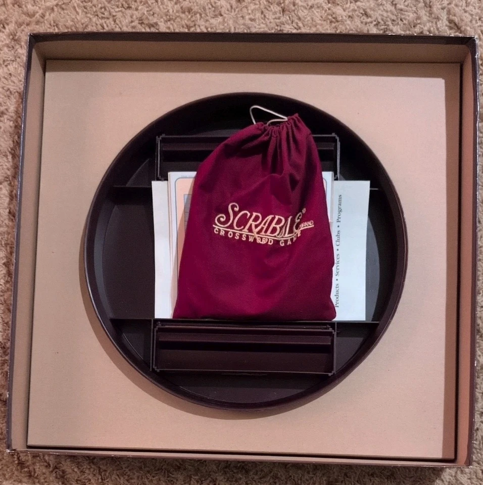 Scrabble Deluxe Edition Rotating Turn Table 1999 Milton Bradley Complete - Image 4 of 4