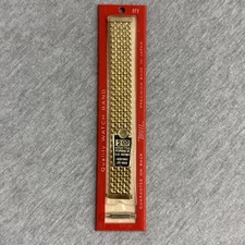 Brite Slim-Flex Adjustable End Watch Band B-073 Gold Tone Stretch