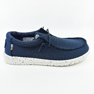 Hey Dude Wally Youth Sport Mesh Navy Kids Comfort Slip On Shoes