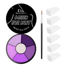 Purple Face Body Paint, Professional 6 Colors Body Paint SFX Makeup Palette, Cr