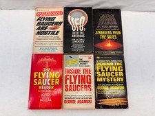 Vintage 1960s UFO Flying Saucer Paperback Book Lot Adamski Steiger 1st Printings