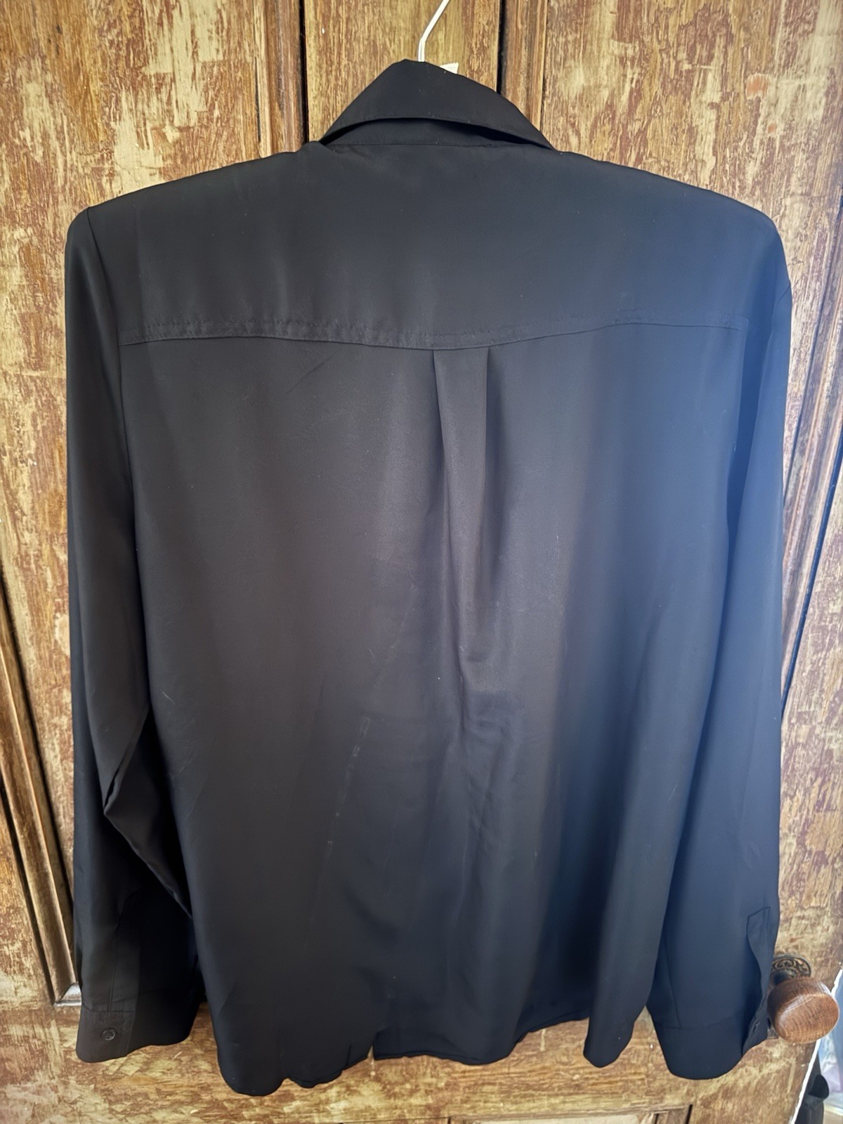 Old Navy Blouse Size Medium Solid Black Button Do… - image 4