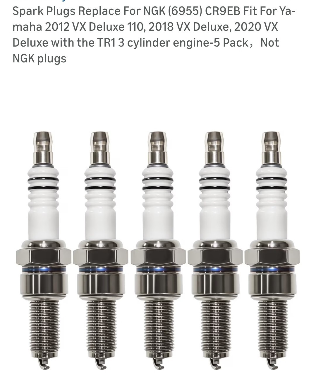 Spark Plugs Replace For NGK 6955 CR9EB Fit For Ya-maha 2012 VX Deluxe 110,...