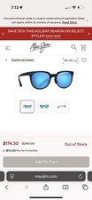 NEW Maui Jim Wailua Polarized Sunglasses Matte Blue Frame, Blue Hawaii B454-03
