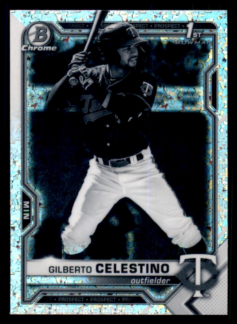 2021 Bowman Chrome Gilberto Celestino Black White Mini Diamond Refractor BCP-232