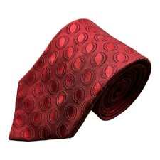 Ermengildo Zegna Red Textured Geometric Men  s Silk The 3.75 Inch Width