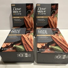 4 Bars DOVE Men + Care SOAP Restore Sandalwood Cardamon Oil Cleansing Bar Soaps 