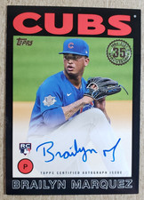 2021 Topps 1986 Design Black Brailyn Marquez Auto RC /199 Chicago Cubs