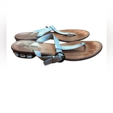 MIU MIU Silver Leather Crystal Jeweled Sandals Women's Size 7