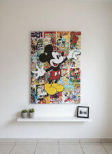 Pop Art Mickey Mouse Leinwanddruck Mickey Maus 100x70cm Acryl mit Rahmen