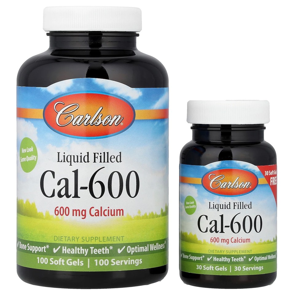 Cal-600, Liquid Filled , 600 mg, 100 + 30  Softgels