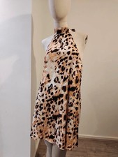 Boohoo Animal Print Halter Neck Tie Back Mini Dress
