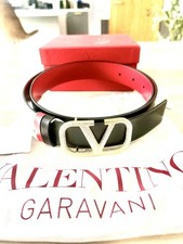 VALENTINO reversible leather belt L 85cm W 3cm £380 Black And Red
