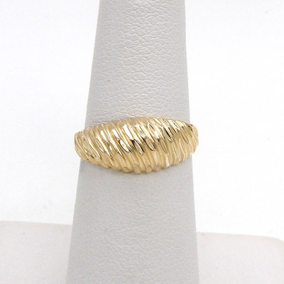 Solid 14k Gold Shrimp Domed Ring Michael Anthony sz5 Vintage