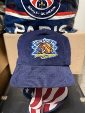Vintage Joe Camel Cigarette Smooth Character Corduroy SnapBack Blue Hat Cap 90s