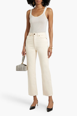 KHAITE Ankle Jeans Abigail creme high rise straight cropped 23 UK 4 US 0 XXS NEU