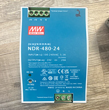 MEAN WELL NDR-480-24 DIN Rail Mount Power Supply 24V 20A 100-240VAC