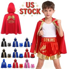 Kids Boys Girls Boxer Training Outfit Youth Boxing Robe Shorts Martial Uniform