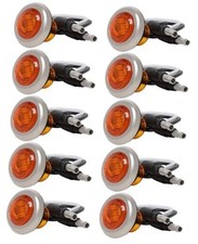 10x 3/4" Round For Mini LED Clearance Light LED Front Rear 10 pcs Amber Light