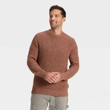 Men's Marled Crewneck Sweater - Goodfellow & Co Brown S