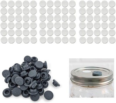 100PCS Self Healing Injection Ports and 120PCS Synthetic Filter Stickers 13mm 