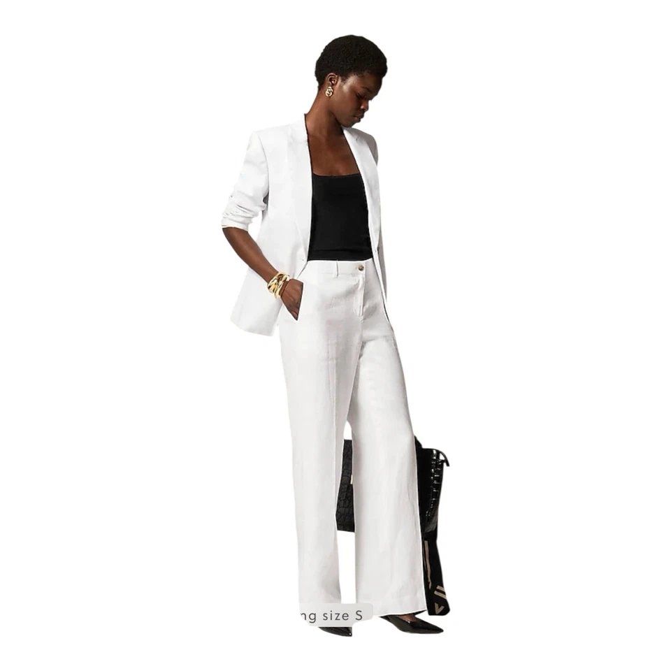 J Crew White Harbor Pant in Linen Womens Size XXS - Image 4 of 4