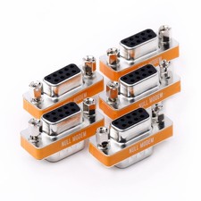 5 PCS DB9 Null Modem Adapter Male To Female Slimline Data Transfer Serial Port
