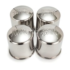 4 PCS 4.25 in Stainless Steel Wheel Center Caps for 4.25 in / 108 mm Chrome