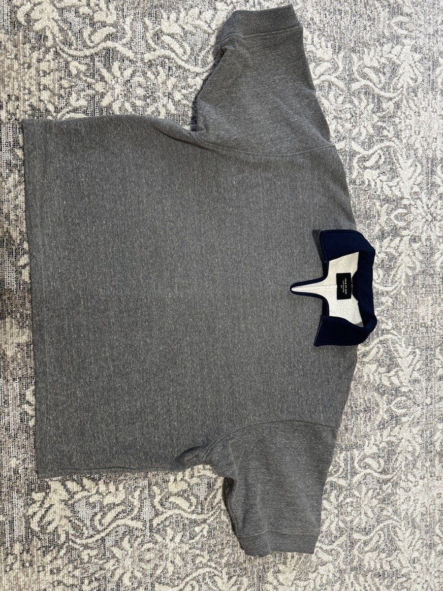 トップス fear of god HEAVY TERRY V-NECK POLO 5th Fear of God Heavy Terry V Neck Polo in Heather Grey | FWRD