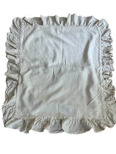 Almohada estándar de mezcla de lino con volantes Simply Shabby Chic avena falsa - Imagen 2 de 6