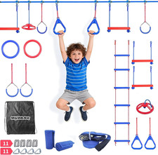 50FT Slackline Kit with Accessories for Kids Ninja Warrior Obstacle Course