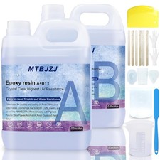 Fast Cure Epoxy Resin Kit 1.1 Gal - Clear 1:1 Mix, Bubble-Free High