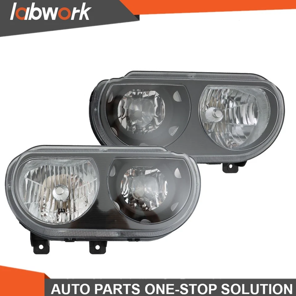 Faros de laboratorio para Dodge Challenger 2008-2014 halógenos negros lado izquierdo+derecho Foto 4 de 4