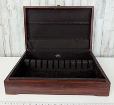 VTG Pacific Silver Cloth Wood Silver Flatware Storage Chest Box Prevents Tarnish
