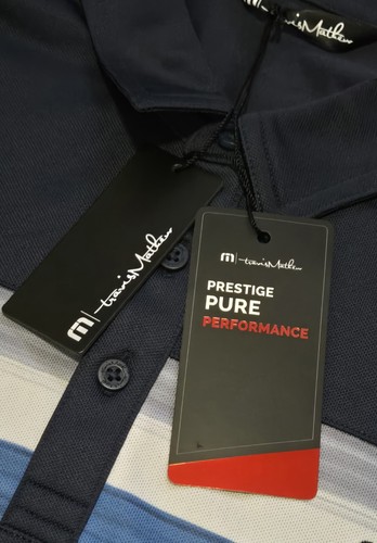 Travis Mathew Cabana Chest Stripe Men M Prestige Pure Performance Polo Shirt NWT - Picture 8 of 20