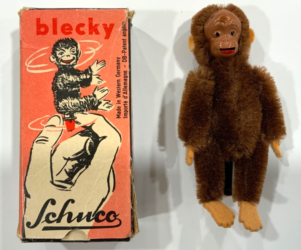 Vintage - Schuco - Blecky Mechanical Monkey #7305/9 with Original