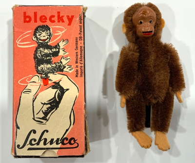 Vintage - Schuco - Blecky Mechanical Monkey #7305/9 with Original