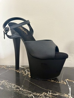 Pleaser Sky-309 Black 7" Platform Pole Dance Heels Women’s Size 6 w/ Bag | eBay