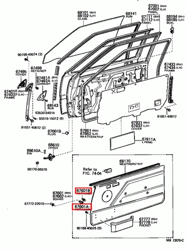 Genuine 4Runner VZN66 VZN61 RN75 RN70 RN66 RN65 RN61 Front Door Trim Clip x5 - Picture 15 of 20