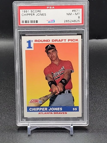 1991 Score - #671 Chipper Jones (RC) PSA 8