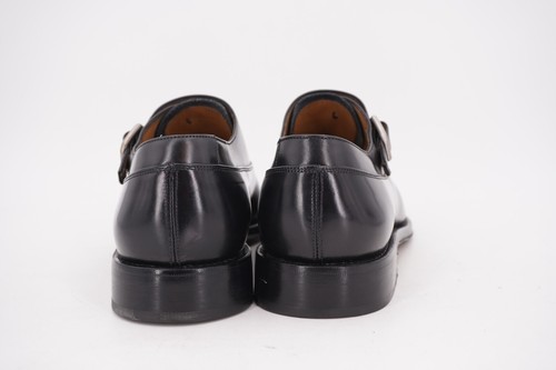 $849 | SALVATORE FERRAGAMO 8.5 D PUNTERA MONJE ÚNICO NEGRO TRAMEZZA - Imagen 6 de 17