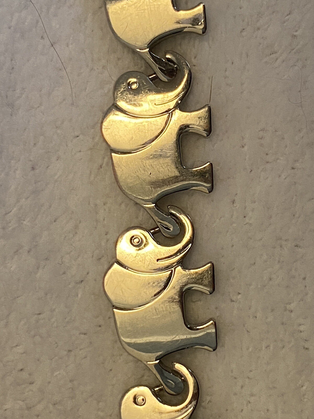 Solid STERLING SILVER ELEPHANT Link Bracelet 7.5 … - image 7