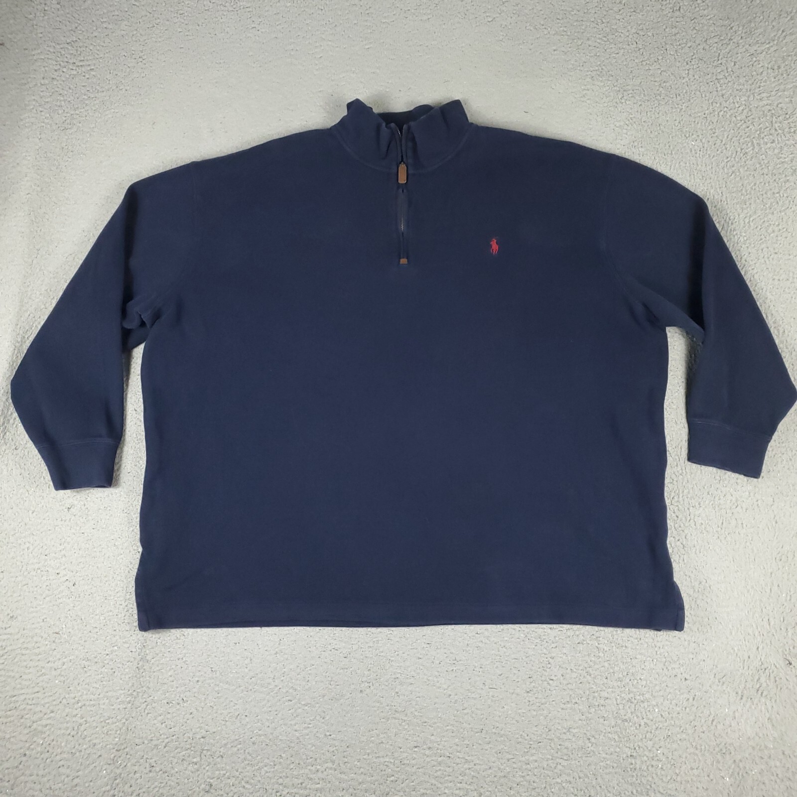 Maglione Ralph Lauren uomo 3XB blu pony 1 4 zip pullover felpa *