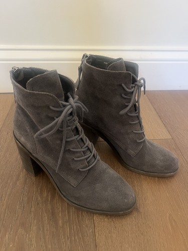 Dolce Vita Bootie grau Wildleder Schnürung Reißverschluss hinten Gr. 6 Top gebrauchter Zustand! - Bild 2 von 6