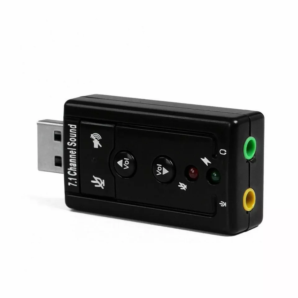 USB 2.0 External 7.1 Channel 3D Virtual Audio Sound Card Mic Adapter Laptop PC - Image 4 of 4